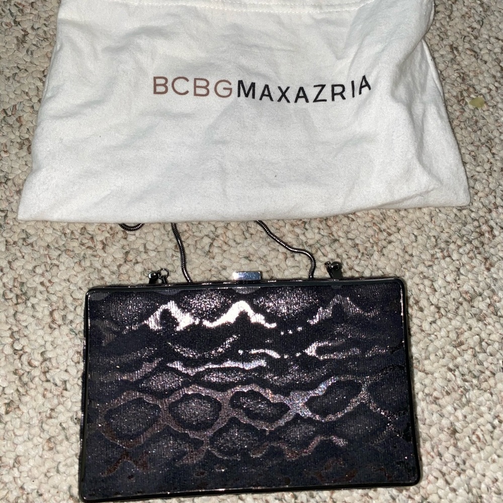 Bcbgmaxazria Animal Print Grey Black Box Clutch